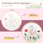 Beginner's Embroidery Kit: 4 Pack with Tools