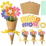 DIY Flower Bouquet Craft Kit for Kids - 24 Pieces