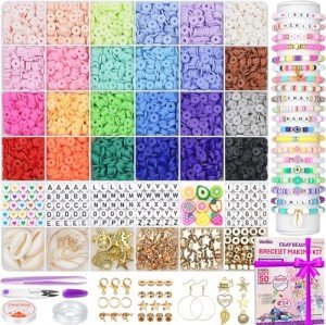 Gionlion 6000 Clay Beads Bracelet Kit for Kids