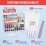 Travel-Friendly Watercolor Paint Set with 100 Colors
