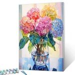 Colorful Hydrangea Paint by Numbers Kit for Adults