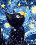 Black Cat Paint by Numbers Kit for Adults