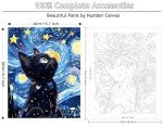 Black Cat Paint by Numbers Kit for Adults