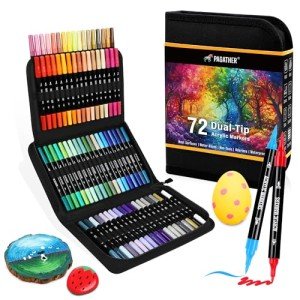 72-Color Dual Tip Acrylic Paint Marker Set