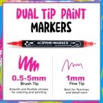 30-Color Dual Tip Acrylic Paint Marker Set