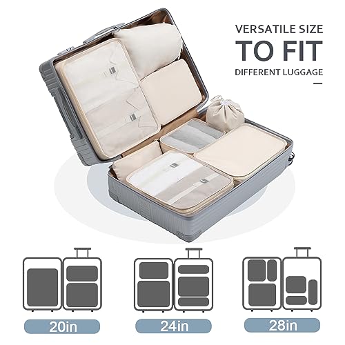 Travel Packing Cubes Set of 8 – Lightweight Organizers