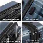 Expandable Teal Blue 3-Piece Suitcase Set