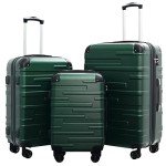 Coolife 3-Piece Expandable Luggage Set - Dark Green