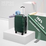 Coolife 3-Piece Expandable Luggage Set - Dark Green
