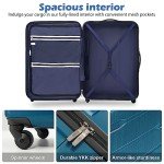 Coolife Expandable Spinner Luggage with TSA Lock