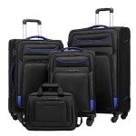 Coolife 4-Piece Lightweight Softshell Luggage Set