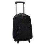 Rockland 17-Inch Double Handle Rolling Backpack - Black