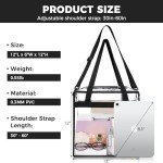BAGAIL Stadium Approved Clear Tote Bag with Zipper