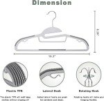 50 Pack Non-Slip Plastic Hangers with Swivel Hook