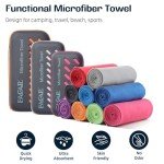 BAGAIL Compact Microfiber Travel Towel - Dark Grey