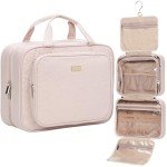 NISHEL Large Pink Travel Toiletry Bag for Women