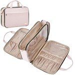 NISHEL Stand-Up Travel Makeup Bag in Pink