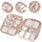 NISHEL Pink Travel Tech Organizer Case