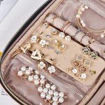 NISHEL Pink Travel Jewelry Organizer Case