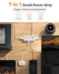 Compact Surge Protector Power Strip with USB Ports