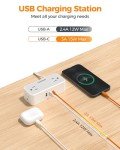 Compact Surge Protector Power Strip with USB Ports