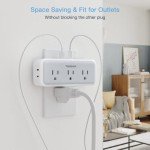 5-Outlet USB C Wall Charger with Surge Protector
