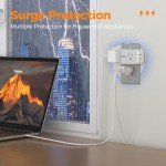 TESSAN Multi Plug Surge Protector with USB Ports