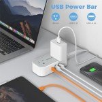 Travel Power Strip with USB Ports and Outlets