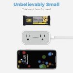 Travel Power Strip with USB Ports and Outlets