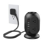TESSAN Tower Power Strip with USB Ports