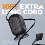 TESSAN Tower Power Strip with USB Ports