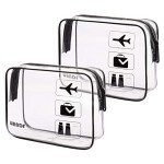 WANDF TSA Approved Clear Toiletry Bag Set
