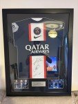 Signed Framed PSG Shirt by Messi, Neymar & Mbappe