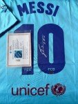 Signed Lionel Messi Barcelona Away Shirt with COA