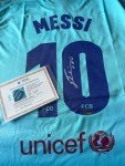 Signed Lionel Messi Barcelona Away Shirt with COA