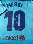 Signed Lionel Messi Barcelona Away Shirt with COA