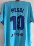Signed Lionel Messi Barcelona Away Shirt with COA