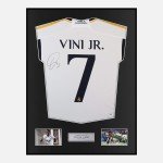 Framed Signed Vinicius Junior Real Madrid Jersey