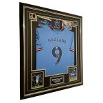 Erling Haaland Autographed City Jersey Display