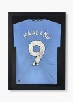 Erling Haaland Autographed Manchester City Framed Jersey