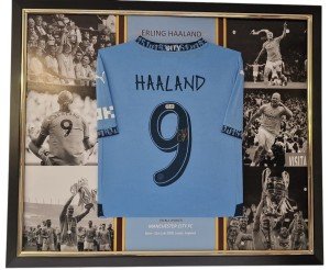 Framed Erling Haaland Signed Manchester City Jersey