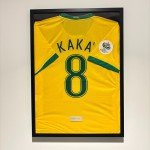 Framed Kaká Brazil Soccer Jersey Display