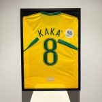 Framed Kaká Brazil Soccer Jersey Display