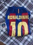 Ronaldinho Autographed Barcelona FC Jersey - Large