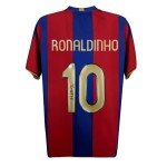 Ronaldinho Signed Barcelona Jersey #10 with COA