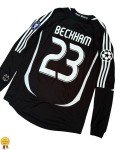 Real Madrid Beckham #23 Long Sleeve Black Jersey