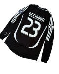 Real Madrid Beckham #23 Long Sleeve Black Jersey