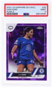 Sam Kerr 2022 Topps Chrome Sapphire /15 PSA 9