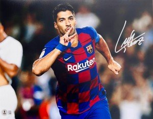 Luis Suarez Signed 11x14 Barcelona Soccer Photo