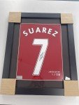 Luis Suarez Signed Liverpool Jersey Print with Frame